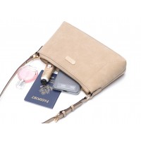 Lorenz Nubuck Grain PU Top Zip Compact Shoulder Bag